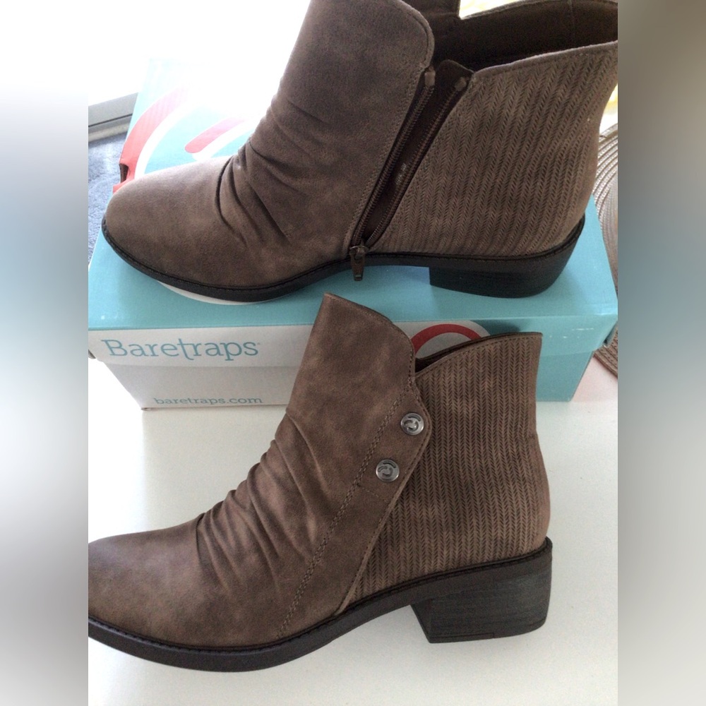 BareTraps Women's Taupe Ankle Booties